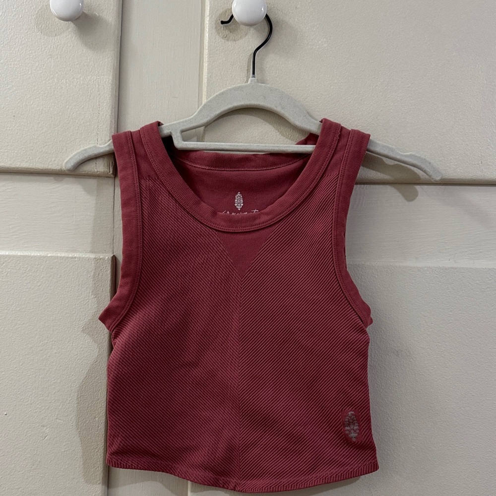 Women Free People Free Throw Muscle Cropped Tank Top XS/S dark pink